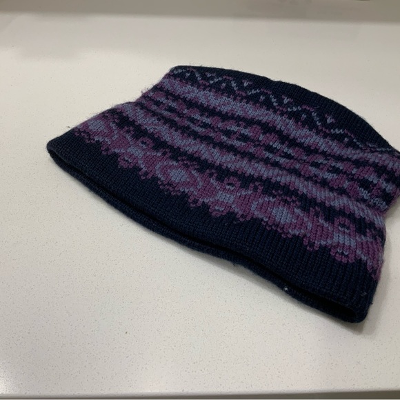 Vintage - VGUC - Tuque style nordique Bleu et mauve - Nordic winter hat - Picture 2 of 5